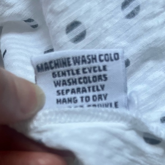 Tulip White Black Seersucker Cotton A Line 3/4 Sleeve Button Down Top Size L - Picture 6 of 7